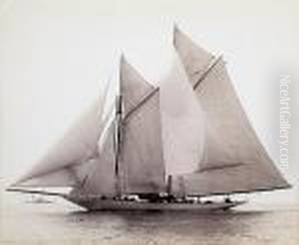 The Big Schooners Oil Painting by John S. Johnston