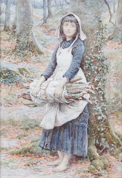 Gathering Firewood Oil Painting by Henry James Johnstone