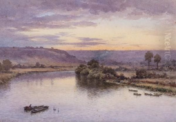 Boatmen On The River Murray Oil Painting by Henry James Johnstone