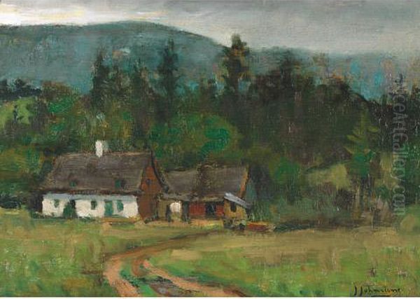 Quebec Farm House Oil Painting by John Young Johnstone