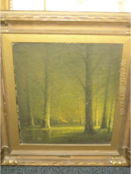 Wooded Landscape Oil Painting by Harvey Joiner