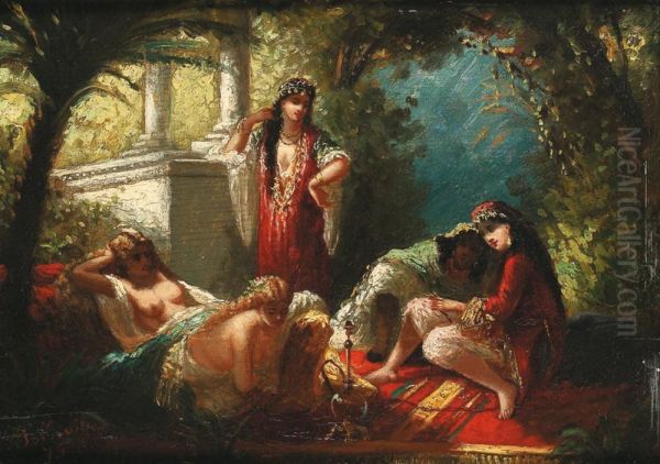 Scene De Harem Oil Painting by Antoine Edmond Joinville