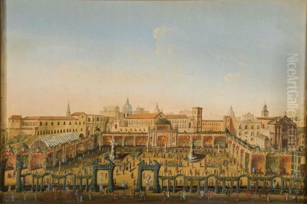 Fiera Al Largo Di Palazzo Oil Painting by Antonio Joli