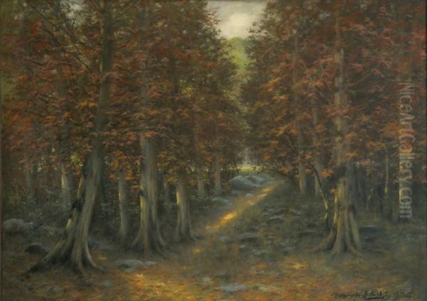 Paysages De Sous-bois E L'automne Oil Painting by Auguste Joliet