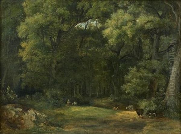 Clairiere En Foret De Compiegne Oil Painting by Andre Jolivard