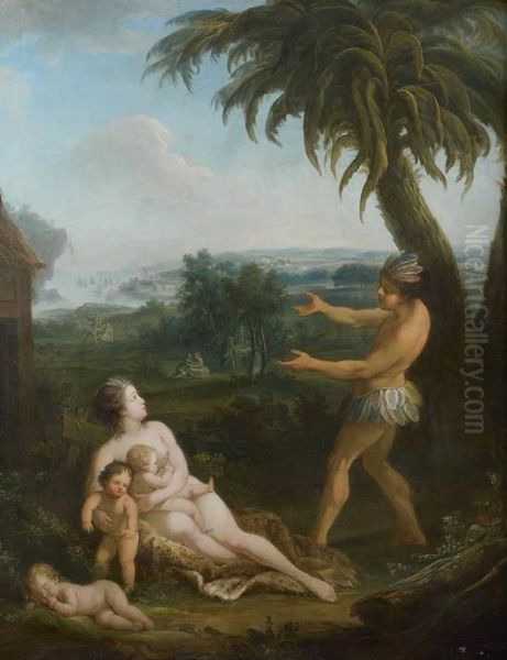 Allegorie De L'ge D'or Oil Painting by Nicolas Rene Jollain