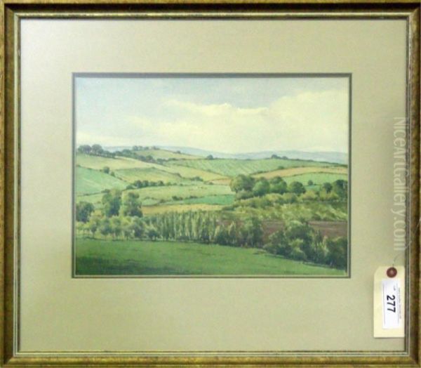 Farmland, Brede Valley, Sussex Oil Painting by Ernest Burne Jones