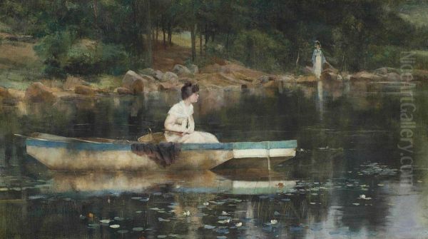 Woman Fishing Oil Painting by Francis Coates Jones