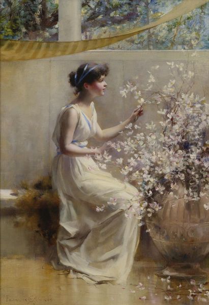 Classical Maiden Oil Painting by Francis Coates Jones