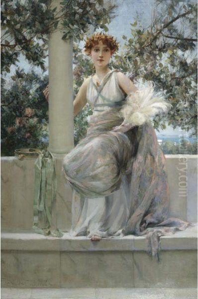 Lady With A Tambourine Oil Painting by Francis Coates Jones