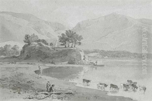 The Lake Of Killarney, From Lord Kenmare``s Peak Oil Painting by George Jones