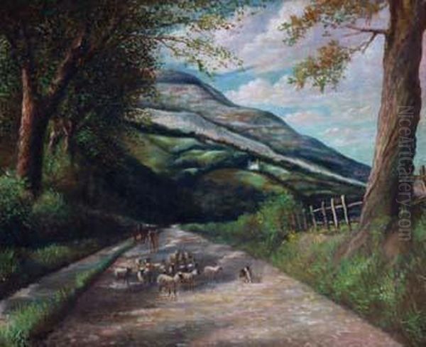 Vale Of Llangollen Oil Painting by Herbert Jones