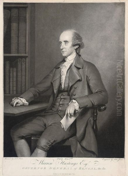 The Honourable Warren Hastings Esq, Governor General Of Bengal Oil Painting by John Jones