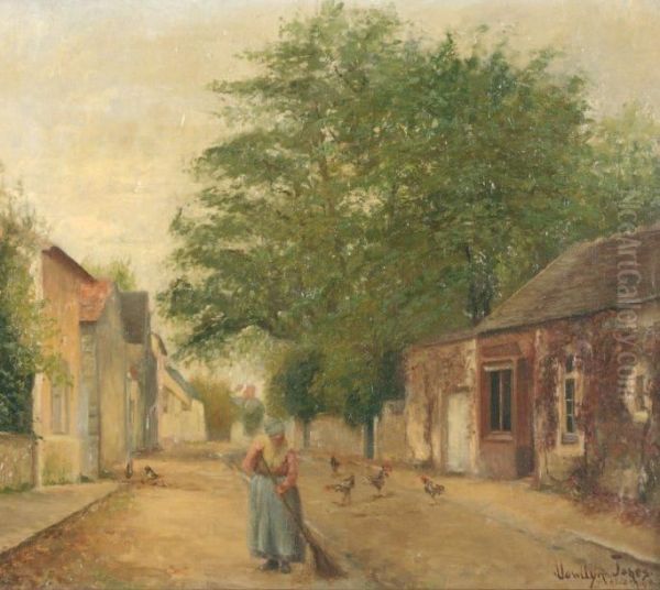 Rue A Barbizon Oil Painting by John Llewellyn Jones