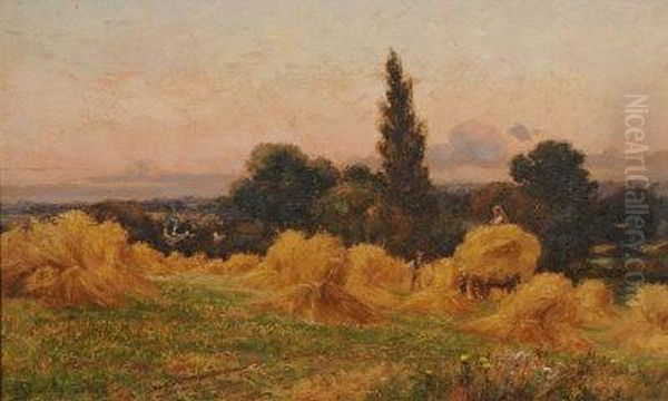 Harvest Time Oil Painting by Josiah Clinton Jones