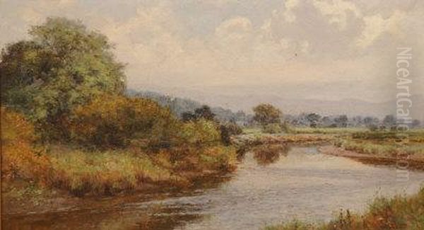 Welsh River Oil Painting by Josiah Clinton Jones