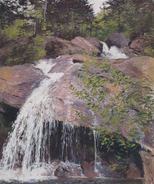 The Flume, Franconia Notch, Nh Oil Painting by Leon Foster Jones