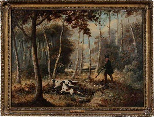 Hunting Scene, Settlers Flushing Out A Hare Oil Painting by Samuel John Egbert Jones