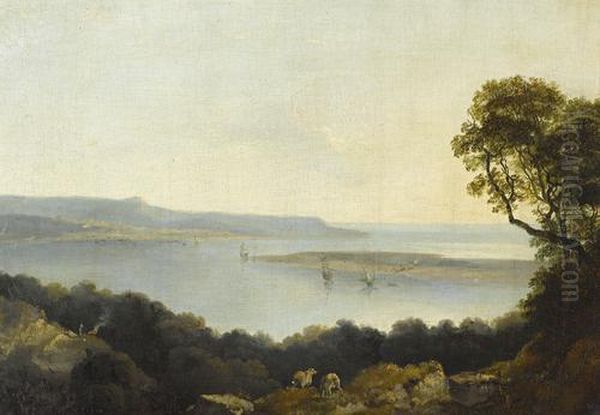 A View Of The Barmouth Estuary Oil Painting by Thomas Jones