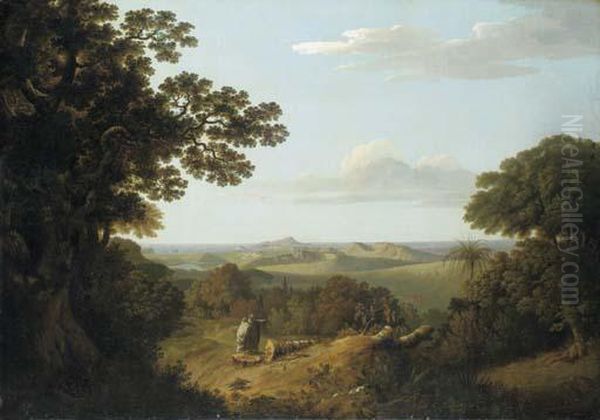 View Of The Campi Flegrei From The Camadolise Convent Nearnaples Oil Painting by Thomas Jones