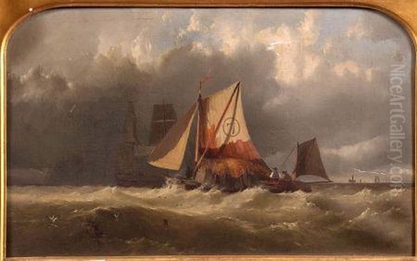 A Lighter Making For Port Oil Painting by William E. Jones