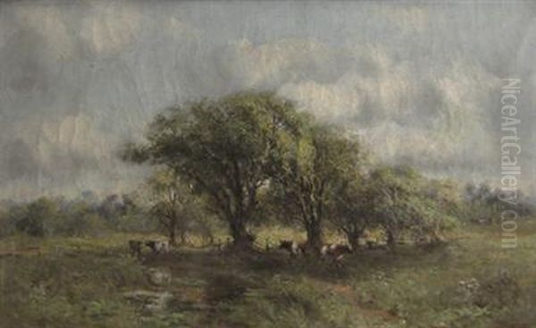 Landscape With Cattle Oil Painting by Jons