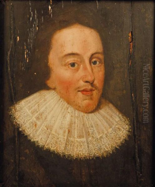 Portrait Of A Gentleman, Probably Henry, Prince Of Wales Oil Painting by Cornelius Janssens Van Ceulen