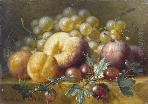 Fruchtestillleben. Oil Painting by Dirk Jan Hendrik Joostens