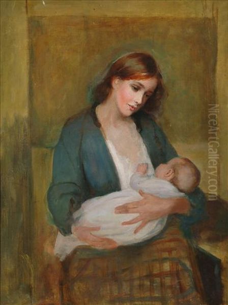 Mother And Child Oil Painting by Louise Jopling