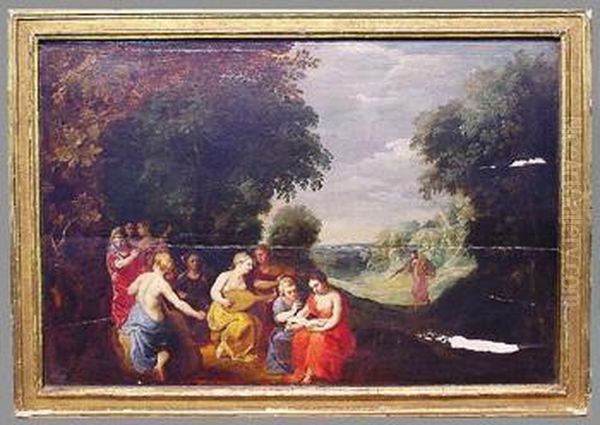 Apollo And The Nine Muses Oil Painting by Hans Jordaens I