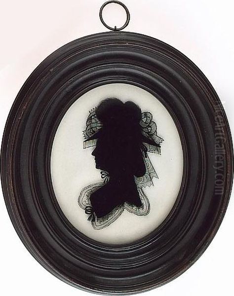 A Silhouette Of A Lady Oil Painting by Walter Jorden