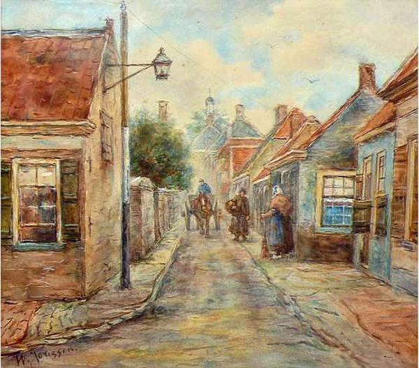 Ruelle Animee Oil Painting by Willem Jorissen