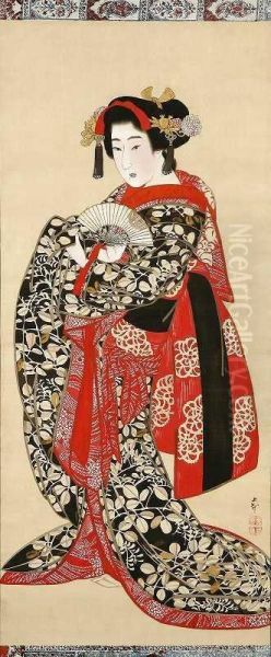 Gion Maiko Oil Painting by Mihata Joryu