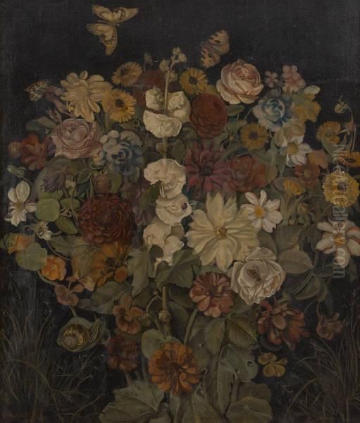 Composition Aux Fleurs Avec Insectes 
Et Escargot by Albert Joseph