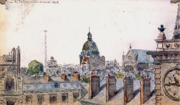 Vue De Paris Depuis La Rue De Solferino Oil Painting by Charles Jouas