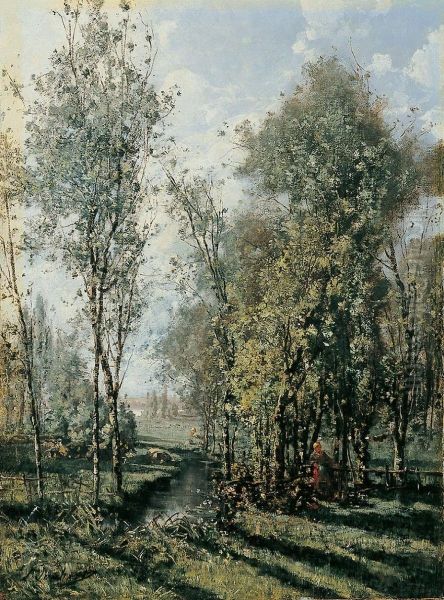 Birkenwald Oil Painting by Leon Joubert