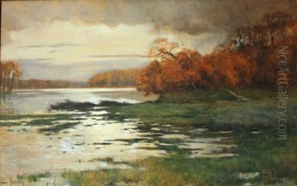 Bord D'etang Oil Painting by Henri Jourdain