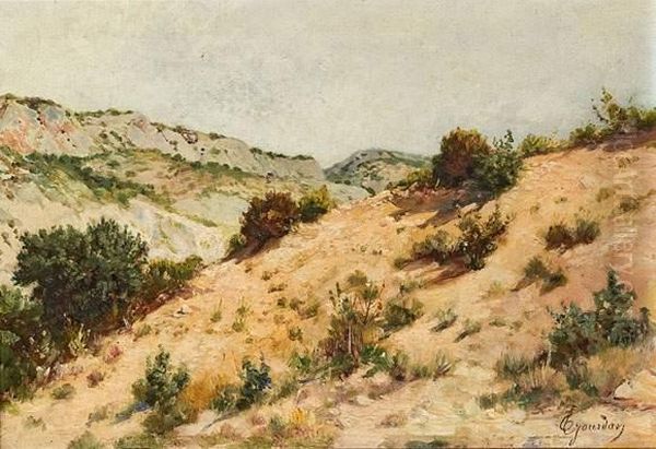 Paysage En Provence. Oil Painting by Theodore Jourdan