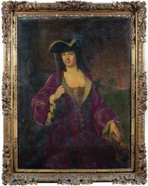 portrait D'anne Asse De Boismoret, Epouse De Bernard De Boismoret,avocat Au Parlement De Rouen Oil Painting by Francois Le Jeune Jouvenet