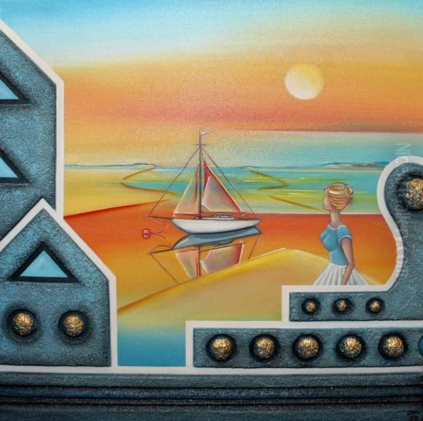 The Return Of The Sailor Oil Painting by J. Joy