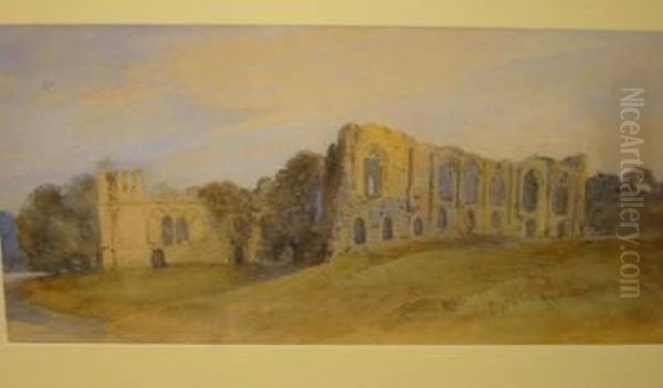 Easby Abbey, Unsigned Oil Painting by Jessie Joy