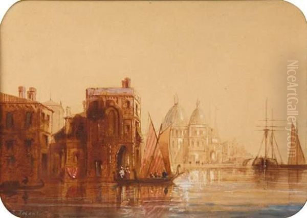 Vue De Venise Oil Painting by Jules Romain Joyant