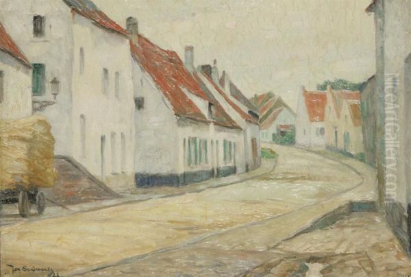 Village View At St. Stevens Woluwe Oil Painting by De Swerts Joz