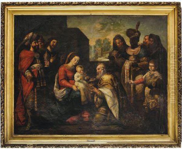 Adoracion De Los Reyes Magos Oil Painting by Jose Juarez