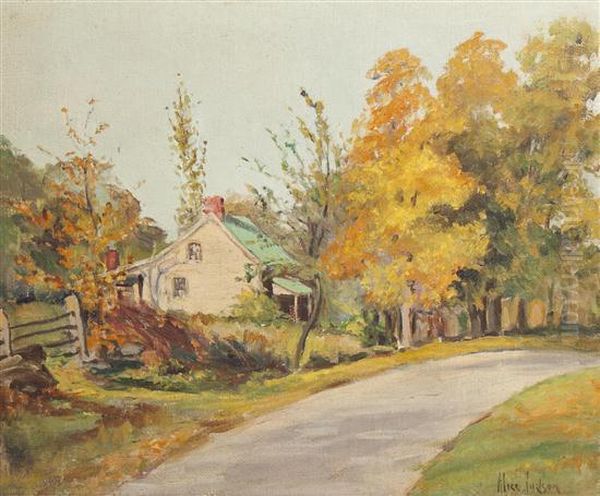 Landscape With A Cottage Oil Painting by Alice Judson