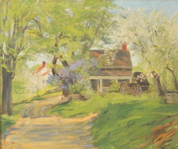 Country Home In The Spring Oil Painting by Alice Judson