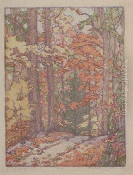 An Autumn Road Oil Painting by Jane Berry Judson