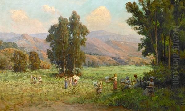 The Outdoor Painting Class Oil Painting by William Lee Judson