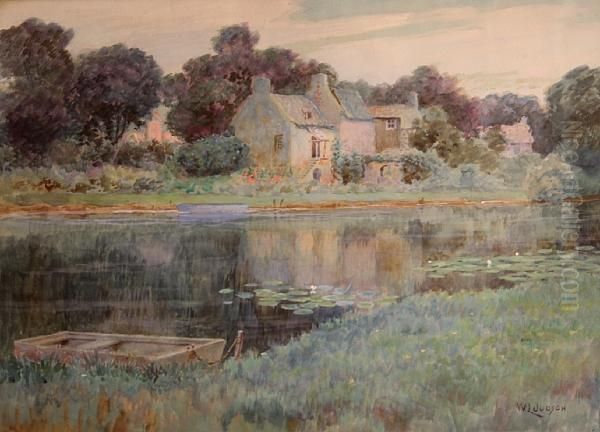 English Country House Oil Painting by William Lee Judson