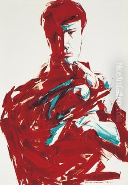 Bruce Lee Oil Painting by Huang Jue